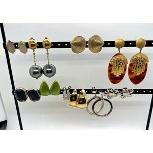 Ten pairs of 50s and 60s clip on earrings, vintage jewelry